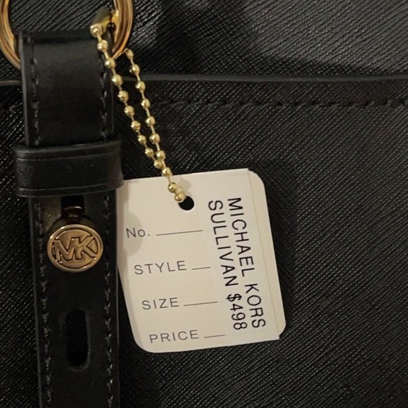 MICHAEL KORS Sullivan Large Leather Tote Bag Black AUTHENTIC NEW -Minor Damage - Picture 5 of 14